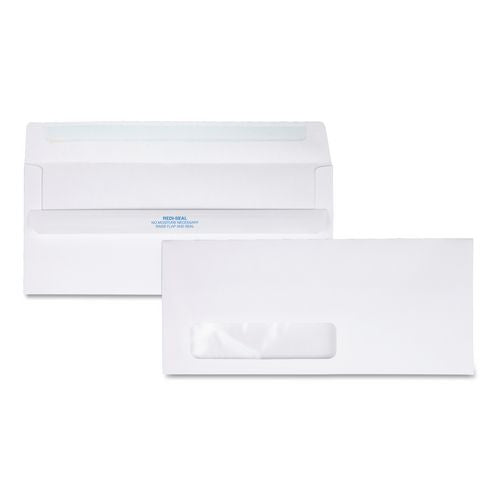 Image of Quality Park QUA21318 Redi-Seal Envelope, Address Window, #10, Commercial Flap, Redi-Seal Adhesive Closure, 4.13 x 9.5, White, 500/Box