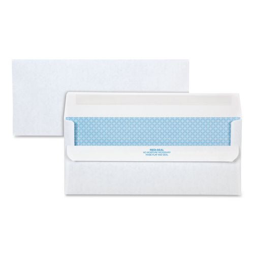 Image of Quality Park QUA11218 Redi-Seal Security-Tint Envelope, #10, Commercial Flap, Redi-Seal Adhesive Closure, 4.13 x 9.5, White, 500/Box