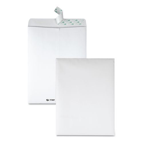 Image of Quality Park QUA77397 Tech-No-Tear Catalog Envelope, Paper Exterior, #13 1/2, Cheese Blade Flap, Self-Adhesive Closure, 10 x 13, White, 100/Box