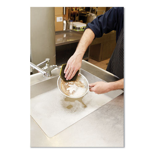 Image of Scotch-Brite 96HEX Dual Purpose Scour Pad, 5 x 5.75, Green/Yellow, 15/Carton