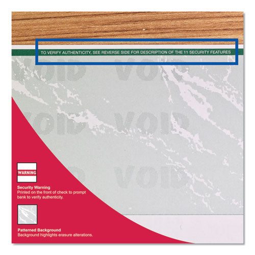 Image of DocuGard Standard Security Check, 11 Features, 8.5 X 11, Green Marble Top, 500/ream