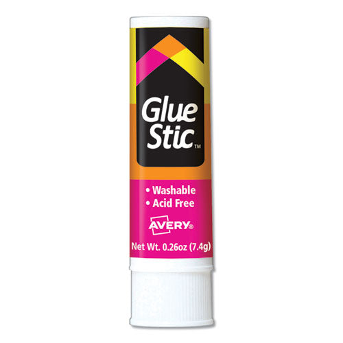 Image of Avery® 98089 Permanent Glue Stic Value Pack, 0.26 Oz, Applies White, Dries Clear, 18/pack