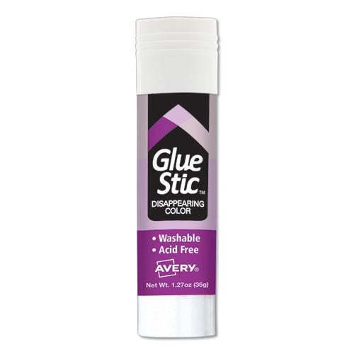 Image of Avery® 98071 Permanent Glue Stic Value Pack, 1.27 Oz, Applies Purple, Dries Clear, 6/pack