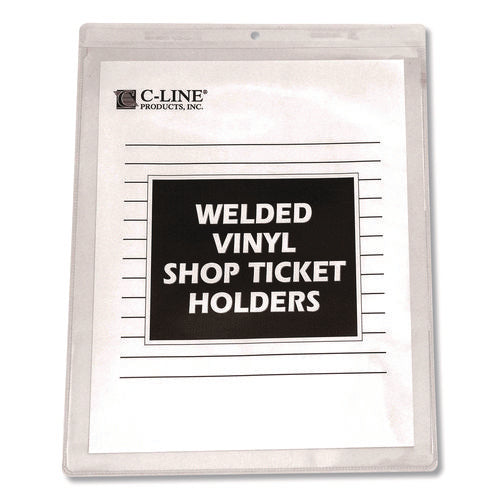 Image of C-Line® 80912 Clear Vinyl Shop Ticket Holders, Super Heavy-Duty, Top Load 9 x 12 Insert, Clear Front, 50/Box