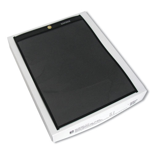 Image of C-Line® 45912 Stitched Shop Ticket Holders, Super Heavy-Duty, 9 x 12 Insert, Clear Front, Black Pressboard Back, Black Border, 25/Box