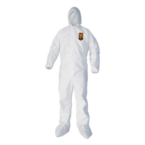 Image of KleenGuard KCC 44335 A40 Elastic-Cuff, Ankle, Hood and Boot Coveralls, 2X-Large, White, 25/Carton