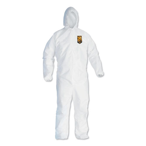 Image of KleenGuard KCC 44325 A40 Elastic-Cuff and Ankles Hooded Coveralls, 2X-Large, White, 25/Carton
