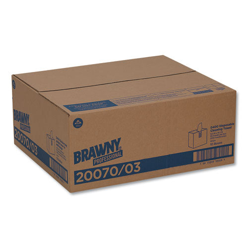 Image of Brawny® Professional 20070/03 Medium Duty Premium DRC Wipers, 1-Ply, 9.25 x 16.3, Unscented, White, 90 Wipes/Box, 10 Boxes/Carton