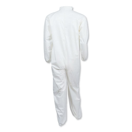 Image of KleenGuard KCC 44313 A40 Elastic-Cuff and Ankles Coveralls, White, Large, 25/Carton