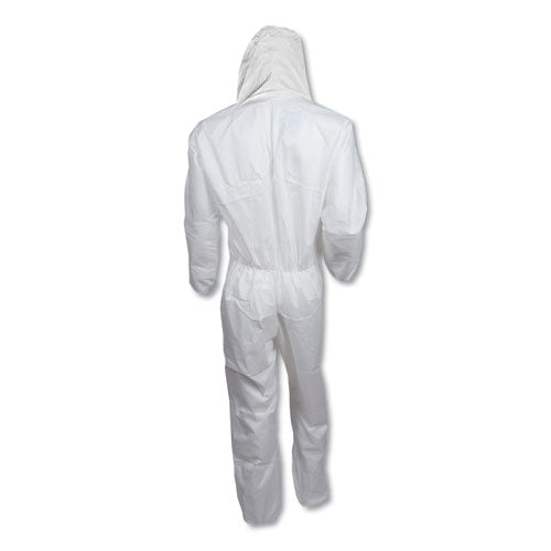 Image of KleenGuard KCC 46115 A30 Elastic-Back and Cuff Hooded Coveralls, 2X-Large, White, 25/Carton