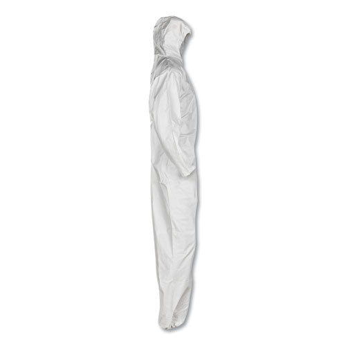 Image of KleenGuard KCC 46114 A30 Elastic-Back and Cuff Hooded Coveralls, X-Large, White, 25/Carton