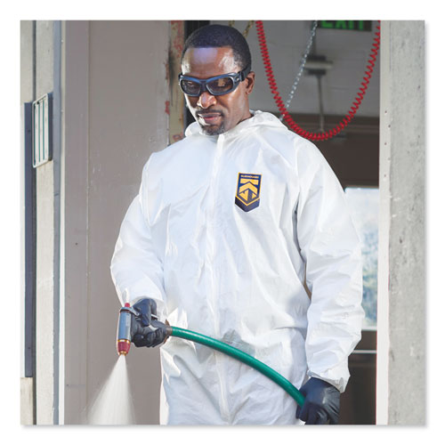 Image of KleenGuard KCC 44323 A40 Elastic-Cuff and Ankle Hooded Coveralls, Large, White, 25/Carton