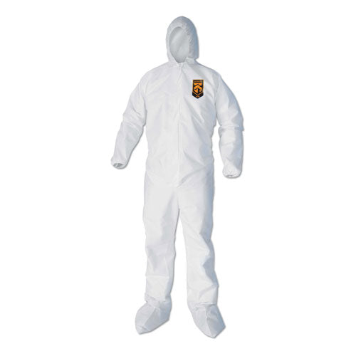 Image of KleenGuard KCC 44336 A40 Elastic-Cuff, Ankle, Hood and Boot Coveralls, 3X-Large, White, 25/Carton