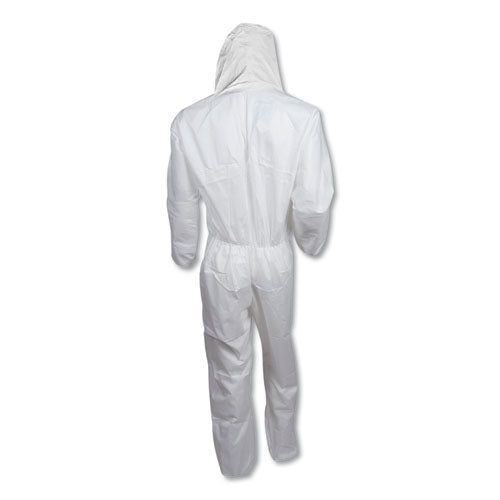 Image of KleenGuard KCC 49117 A20 Elastic Back, Cuff And Ankles Hooded Coveralls, 4x-Large, White, 20/carton