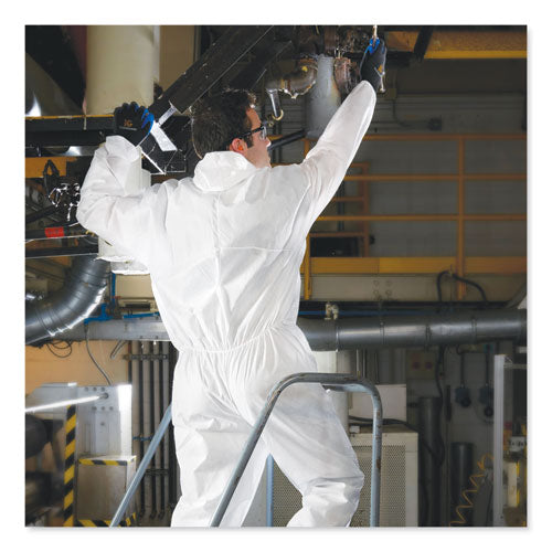Image of KleenGuard KCC 46115 A30 Elastic-Back and Cuff Hooded Coveralls, 2X-Large, White, 25/Carton