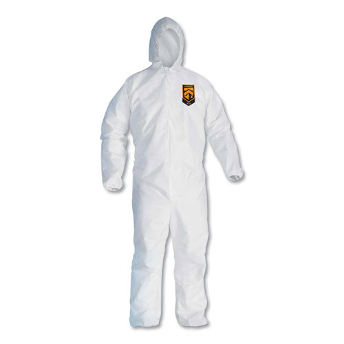 Image of KleenGuard KCC 46114 A30 Elastic-Back and Cuff Hooded Coveralls, X-Large, White, 25/Carton