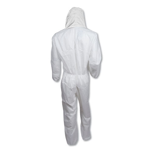 Image of KleenGuard KCC 46114 A30 Elastic-Back and Cuff Hooded Coveralls, X-Large, White, 25/Carton