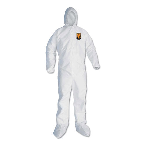Image of KleenGuard KCC46125 A30 Elastic Back and Cuff Hooded/Boots Coveralls, 2XL, White, 25/Carton