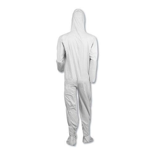 Image of KleenGuard KCC 44336 A40 Elastic-Cuff, Ankle, Hood and Boot Coveralls, 3X-Large, White, 25/Carton