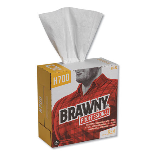 Image of Brawny® Professional 29322 Heavyweight HEF Disposable Shop Towels, 9 x 12.5, White, 176/Box, 10 Box/Carton