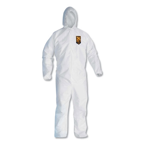 Image of KleenGuard KCC 49117 A20 Elastic Back, Cuff And Ankles Hooded Coveralls, 4x-Large, White, 20/carton