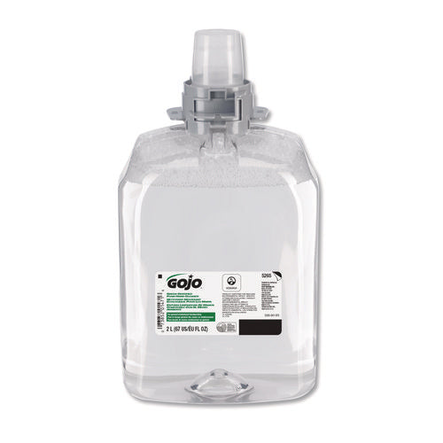 Image of GOJO® 5265-02 Green Certified Foam Hand Cleaner, Refill for GOJO FMX-20 Push-Style Dispenser, Unscented, 2,000 mL, 2/Carton