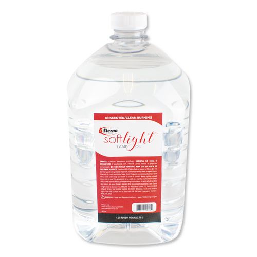 Image of Sterno® STE 30130 Soft Light Liquid Wax Lamp Oil, Clear, 1 gal Bottle, 4/Carton