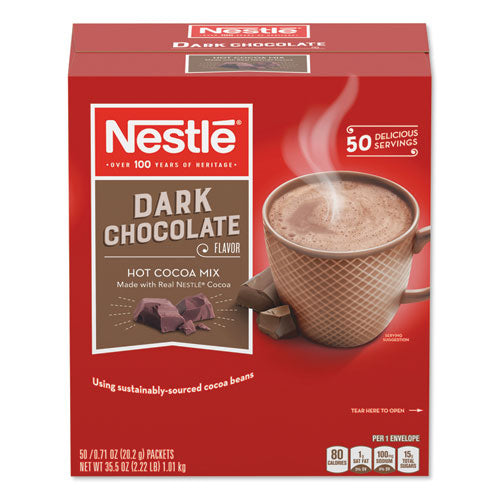 Image of Nestle® 12096919 Hot Cocoa Mix, Dark Chocolate, 0.71 Oz, 50/box