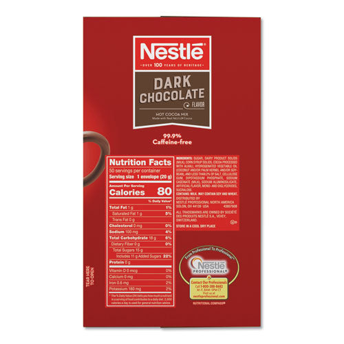 Image of Nestle® 12096919 Hot Cocoa Mix, Dark Chocolate, 0.71 Oz, 50/box