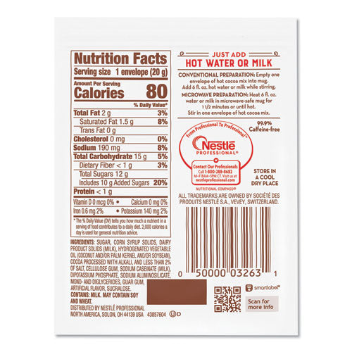 Image of Nestle® 12098978 Hot Cocoa Mix, Rich Chocolate, 0.71 Oz Packets, 50/box, 6 Box/carton