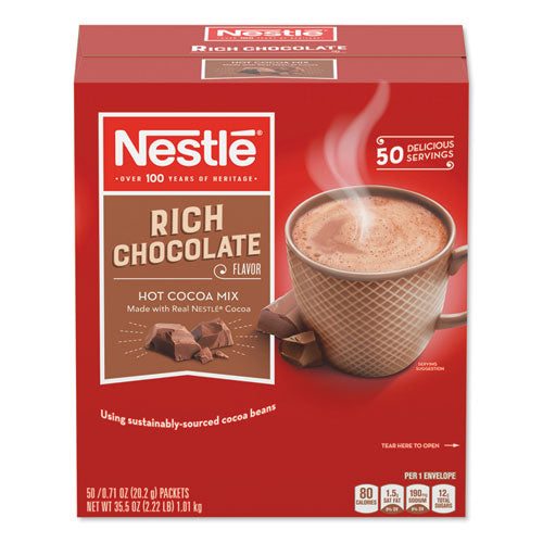 Image of Nestle® 12098978 Hot Cocoa Mix, Rich Chocolate, 0.71 Oz Packets, 50/box, 6 Box/carton