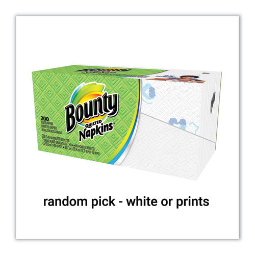 Image of Bounty® 34885 Quilted Napkins, 1-Ply, 12.1 x 12, Assorted - Print or White, 200/Pack
