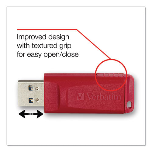 Image of Verbatim® 97005 Store 'n' Go Usb Flash Drive, 64 Gb, Red