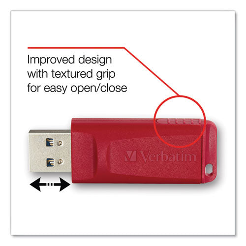 Image of Verbatim® 98525 Store 'n' Go Usb Flash Drive, 128 Gb, Red