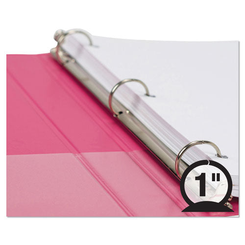 Image of Samsill® U86376 Earth's Choice Plant-Based Durable Fashion View Binder, 3 Rings, 1" Capacity, 11 x 8.5, Berry, 2/Pack