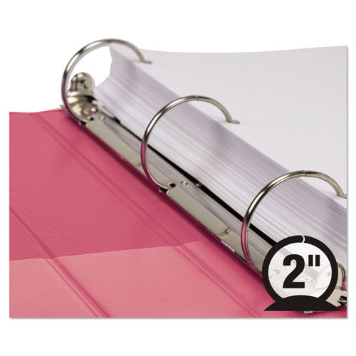 Image of Samsill® U86676 Earth's Choice Plant-Based Durable Fashion View Binder, 3 Rings, 2" Capacity, 11 x 8.5, Berry, 2/Pack