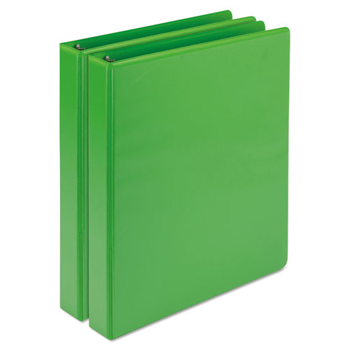 Image of Samsill® U86378 Earth's Choice Plant-Based Durable Fashion View Binder, 3 Rings, 1" Capacity, 11 x 8.5, Lime, 2/Pack