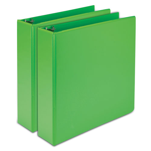 Image of Samsill® SAMU86678 Earth's Choice Plant-Based Durable Fashion View Binder, 3 Rings, 2" Capacity, 11 x 8.5, Lime, 2/Pack