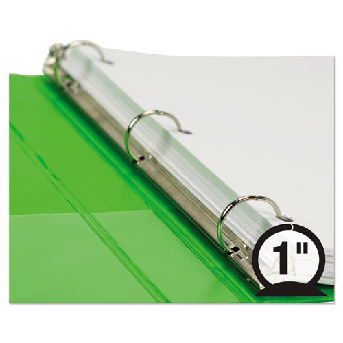 Image of Samsill® U86378 Earth's Choice Plant-Based Durable Fashion View Binder, 3 Rings, 1" Capacity, 11 x 8.5, Lime, 2/Pack