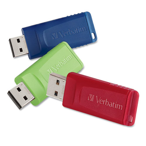 Image of Verbatim® 98703 Store 'n' Go Usb Flash Drive, 8 Gb, Assorted Colors, 3/pack