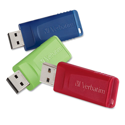 Image of Verbatim® 99122 Store 'n' Go Usb Flash Drive, 16 Gb, Assorted Colors, 3/pack