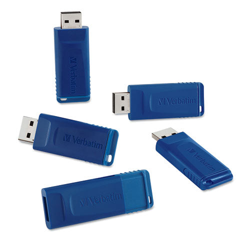 Image of Verbatim® 99121 Classic Usb 2.0 Flash Drive, 8 Gb, Blue, 5/pack
