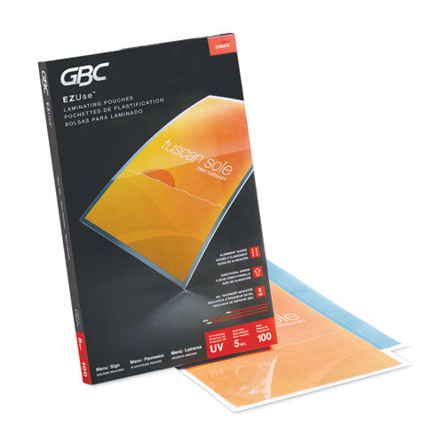 Image of GBC® 3740474 Ezuse Thermal Laminating Pouches, 5 Mil, 11.5" X 17.5", Gloss Clear, 100/box