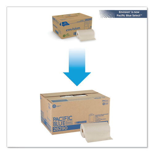 Image of Georgia Pacific® Professional 28290 Pacific Blue Basic Jumbo Perforated Kitchen Roll Paper Towels, 2-Ply, 11 x 8.8, Brown, 250/Roll, 12 Rolls/Carton