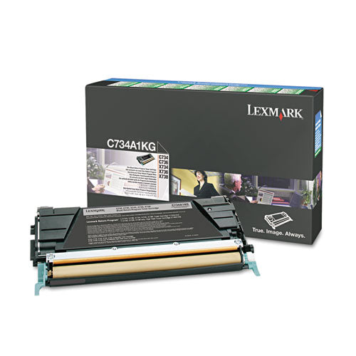 Image of Lexmark C734A1KG C734a1kg Return Program Toner, 8,000 Page-Yield, Black