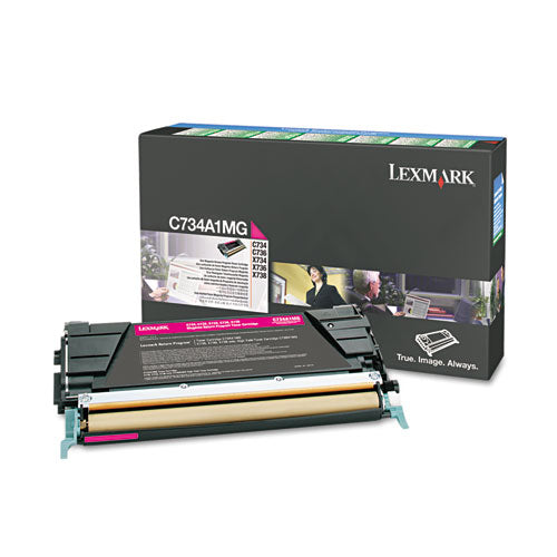 Image of Lexmark C734A1MG C734a1mg Return Program Toner, 6,000 Page-Yield, Magenta