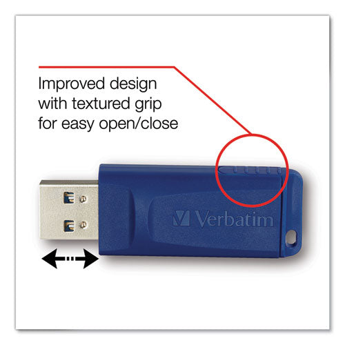 Image of Verbatim® 99810 Classic Usb 2.0 Flash Drive, 16 Gb, Blue, 5/pack