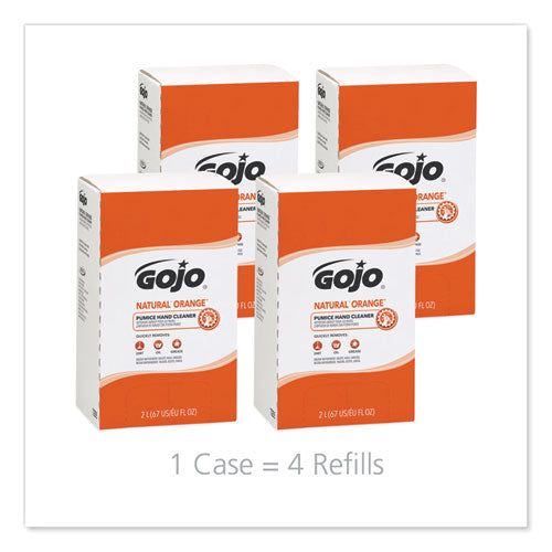 Image of GOJO® 7255-04 NATURAL ORANGE Pumice Hand Cleaner Refill, Citrus Scent, 2,000 mL, 4/Carton