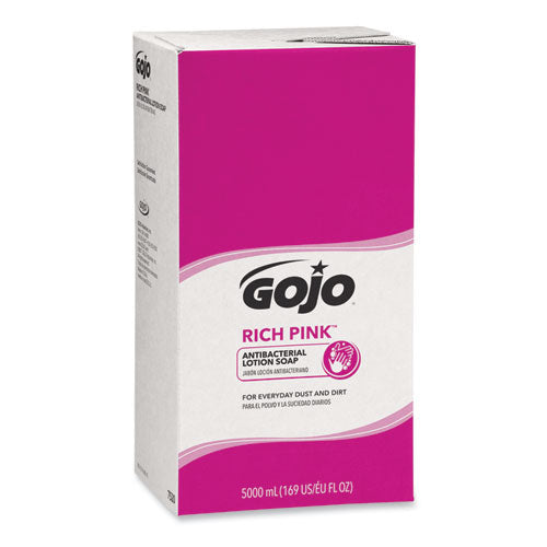 Image of GOJO® 7520-02 RICH PINK Antibacterial Lotion Soap Refill, Floral Scent, 5,000 mL, 2/Carton