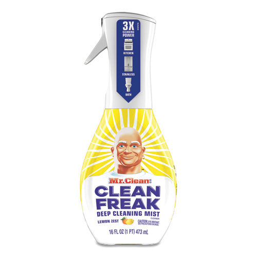 Image of Mr. Clean® 79129 Clean Freak Deep Cleaning Mist Multi-Surface Spray, Lemon, 16 Oz Spray Bottle, 6/carton